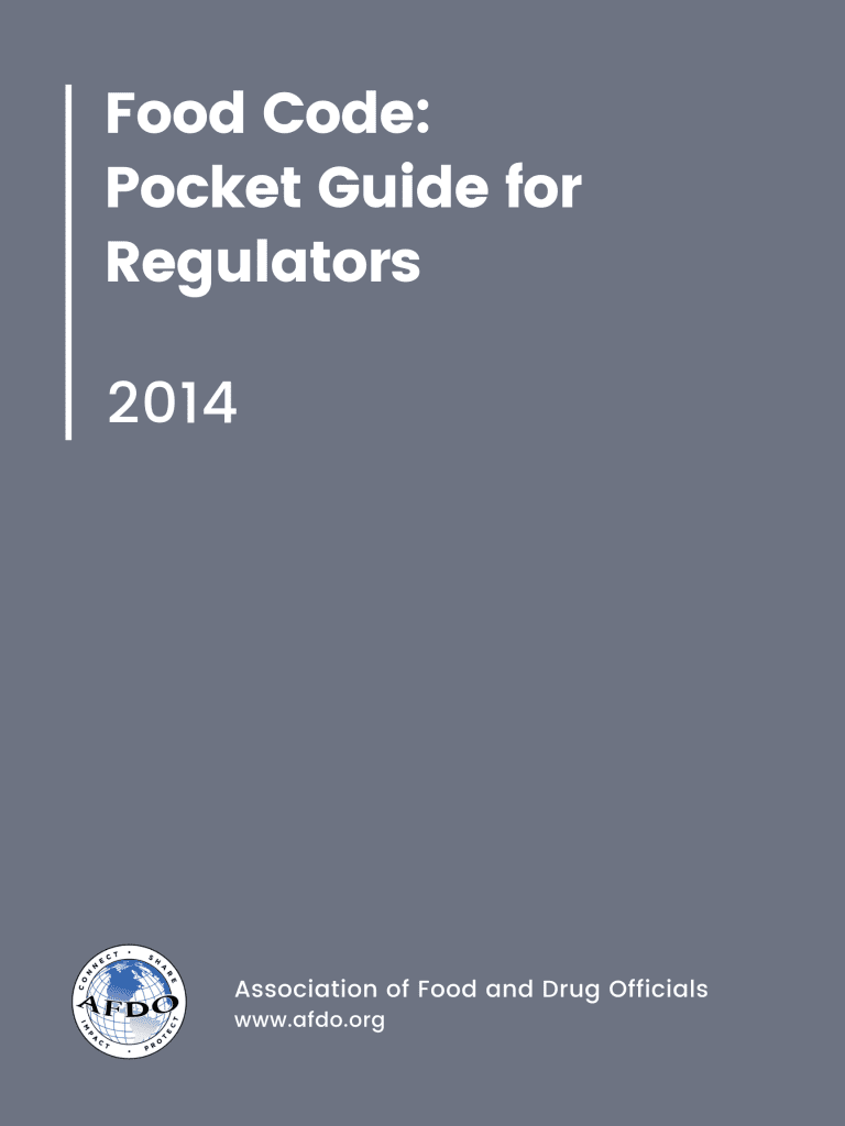 Food Code Pocket Guide for Regulators Association of Food and Drug